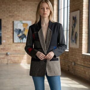 Mary Flanagan Y2K patchwork blazer, size L, Vintage